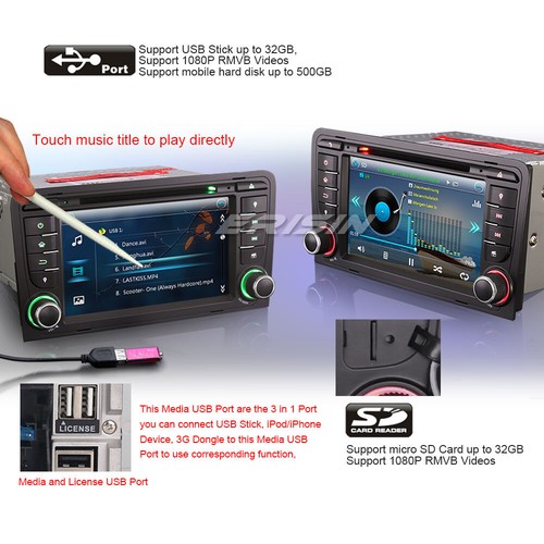 Autoradio für Audi A3 S3 RS3 RNSE-PU GPS NAVI DVD Bluetooth 3G RDS DVR TNT USB - Bild 10 von 12