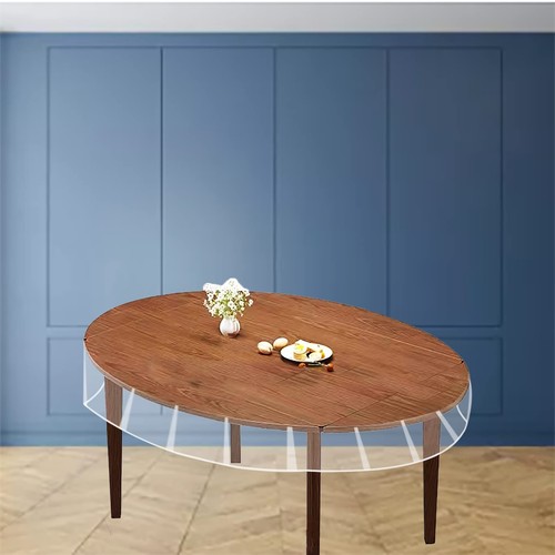 Clear Oval Table Cover Protector 60 x 90 Inches Oval Shape Plastic Transparen... - Picture 8 of 8