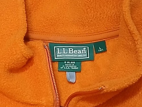 LL Bean Fleece Vest Mens Large Tall Orange Fishcreek Ranch Warm Layering Jacket - Picture 4 of 9