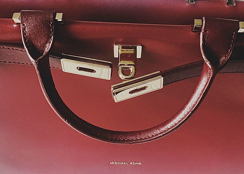MICHAEL KORS Tatiana Leather Satchel Medium maroon/oxblood Gold Tone Hardware M - Picture 16 of 22