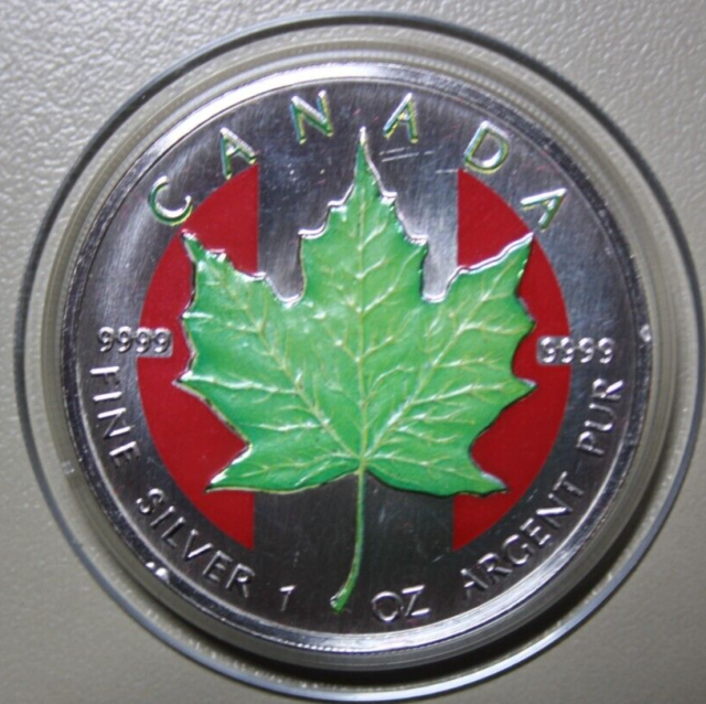 Kanada Maple 5 Dollars 1999 Silver 1 oz F#5735 Colored "Frühlingslaub"-"Spring" Kanada Maple 5 Dollars 1999 Silver 1 oz F#5735 Colored "Frühlingslaub"-"Spring"