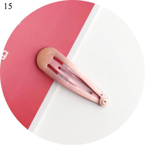Women's Hair Clip Glitter Metal Candy Color Barrette Snap Waterdrop Hairpin 5c ❀ - Picture 21 of 33