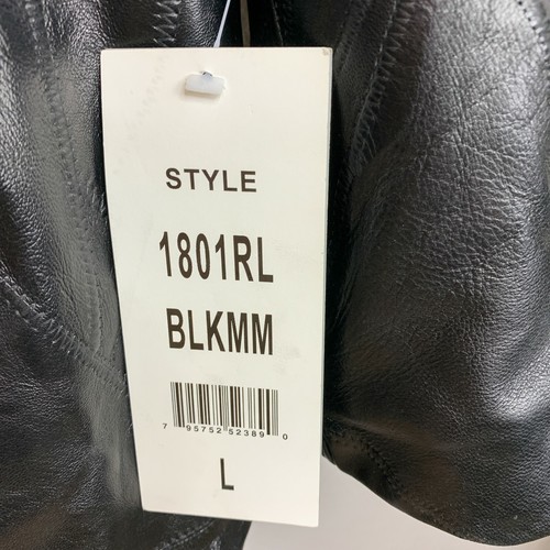Women's Monroe & Main Size Large Black Leather Trench Coat - Picture 5 of 12