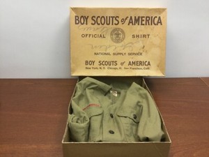 Vintage Boy Scouts Of America Bsa V Neck Shirt 1940 S World War Ii Era W Box Ebay