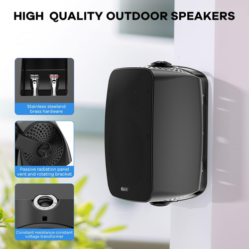 Outdoor Speaker Waterproof – 4.5" Woofer with Dual Passive Radiators, Aluminum D - Picture 8 of 9