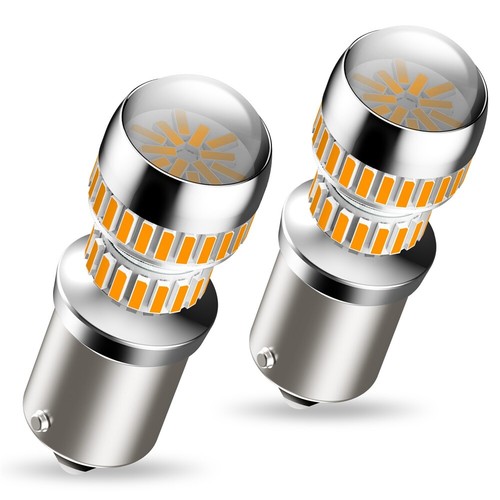 AUXITO 1156 LED Turn Signal Light Bulbs Amber CANBUS Anti Hyper Flash Error Free - Picture 9 of 16