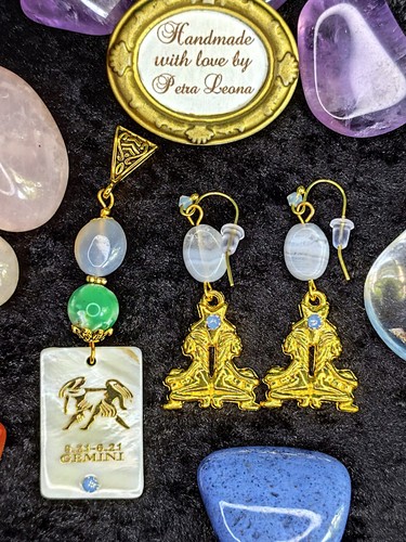 Anhänger CHALCEDON + CHRYSOPRAS Muschel Geburtsstein Sternzeichen ZWILLINGE MAI - Bild 9 von 10