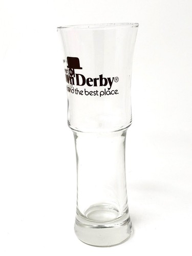 Vidrio pintado Girves marrón derby de colección 8-1/2" de alto cóctel cerveza Ohio - Usado en excelente condición - Imagen 4 de 7