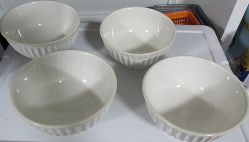 Lenox Off White Bowl 6-1/2" Butler's Pantry Footed Set of 4 Rice Ribbed - Picture 2 of 4
