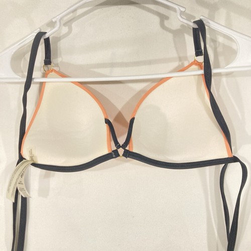 Victorias Secret String Bikini Top M Tangerine Triangle Padded Push Up A B C - Picture 4 of 13