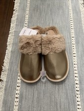 New Auden Women's Rae Metallic Scuff Gold Slippers Size M 7-8