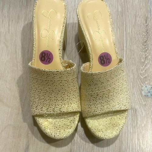 Jessica Simpson Oro Brillante Talla 8.5 Mujer Mules - Imagen 7 de 7