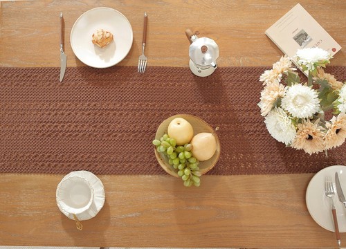 Vintage Knitted Lace Table Runner Tassel Rustic Dining Home Kitchen Deco Gift - Picture 3 of 26