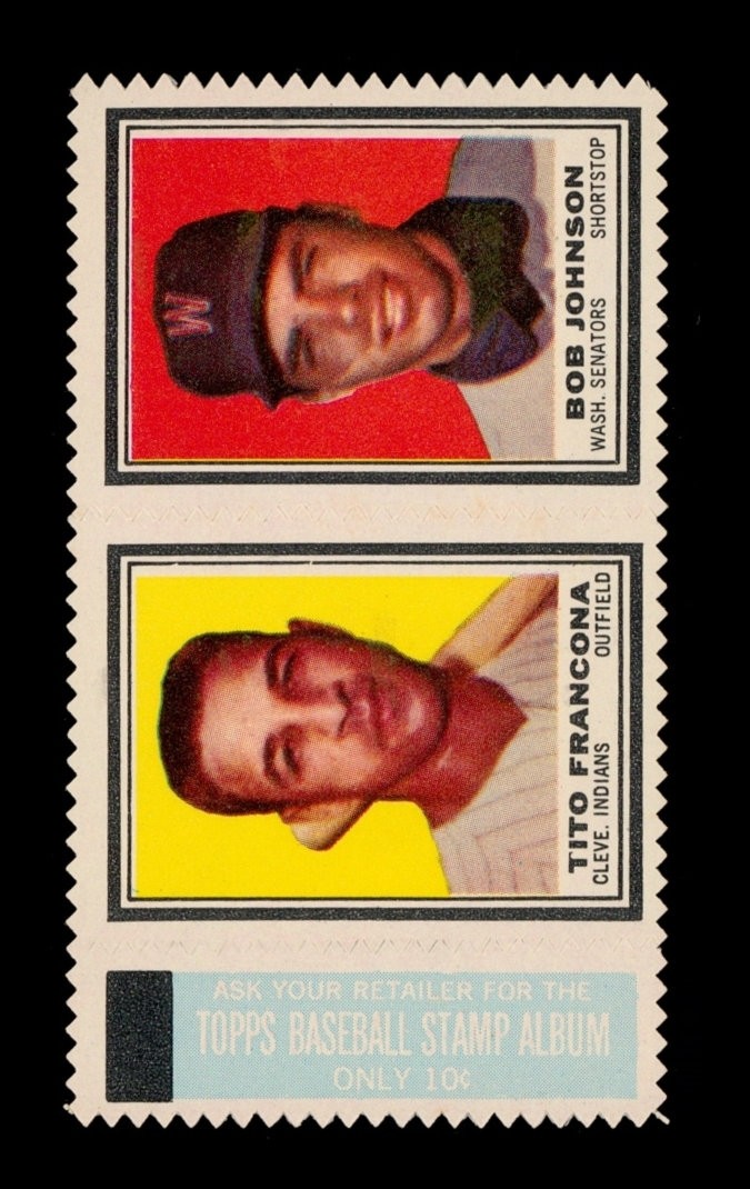 1962 Topps Stamp Panels Set-Break Tito Francona, Bob Johnson *GMCARDS*