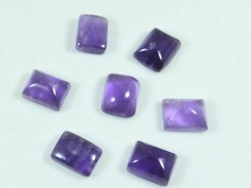 7X9MM Natural Amethyst Octagon Cabochon Loose Gemstone 7Pcs Lot 19Cts.