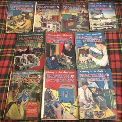 10x Practical Wireless Magazine 1955 Editor F J Camm. Rare Vintage Collection
