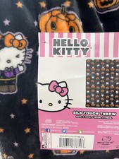 Sanrio Hello Kitty Blanket Halloween Silk Touch Throw 50x70 Black Plush Costumes