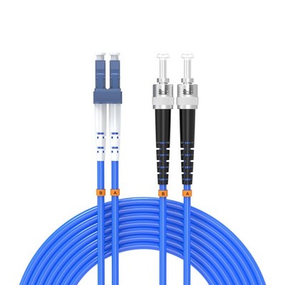 3M 9.8FT Armored LC to ST Single Mode Duplex Fiber Optic Cable, LC-ST, Blue