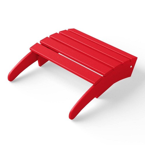 Poltrona pieghevole patio poggiapiedi Adirondack plastica rossa distretto poggiapiedi - Foto 6 di 12
