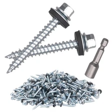 Metal Roofing Screws 300PCS10x1-1/2inch, Hex Head Sheet Metal Roof Screw with