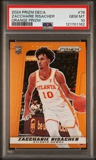 2024 Prizm Deca Zaccharie Risacher Orange Rookie (43/49) PSA 10 (Pop 1)