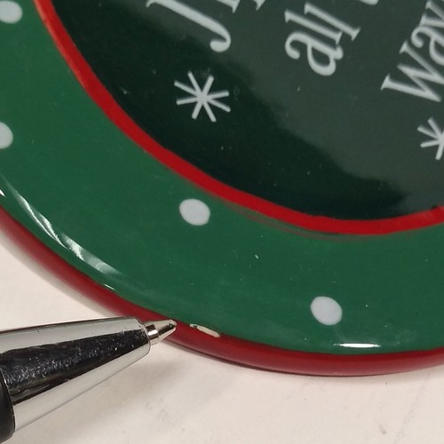 Renna da appendere a parete in ceramica natalizia 7” x 5” decorazione NOS difetto - Foto 8 di 8