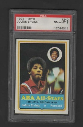 Julius Erving #240 1973 Topps card