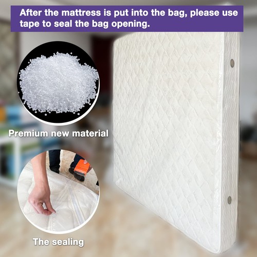 Mattress Bag for Moving Storage, 5 Mil Heavy Duty Bed Mattress Cover, Super T... - Picture 6 of 6