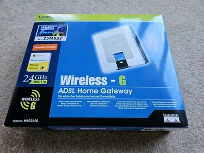 Cisco Linksys WAG354G Wireless-G ADSL2+ Home Gateway Modem Router 2.4GHz 802.11g