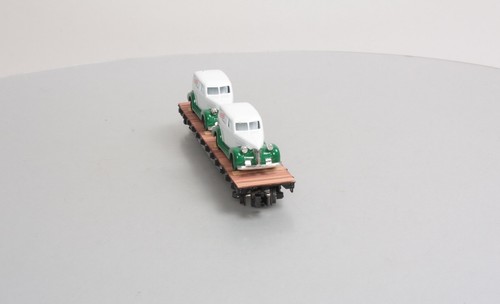American Models 78373 The Central Ohio Krispy Kreme Vans on B&O Flatcar LN/Box - Picture 7 of 10