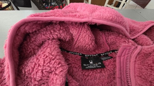 NUEVO CON ETIQUETAS Spyder $70 Mujer Rosa Sherpa Vellón Cremallera Completa Chaqueta XL - Imagen 6 de 9