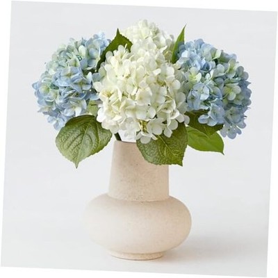 2PCS White & 2PCS 20'' Light Blue Hydrangea Artificial Flowers White/Light Blue