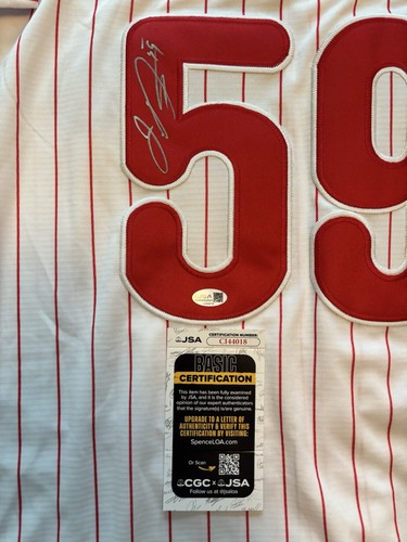 Camiseta deportiva firmada por Jhoan Duran autografiada de los Filis de Filadelfia certificada por la JSA - Imagen 2 de 3