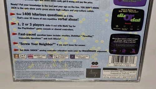 You Don't Know Jack Sony PlayStation 1 PS1 1999 Sierra On-Line Inc BRAND NEW - Picture 10 of 11