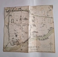 Antique map of Chester England 1891 England Paper Cut Out 