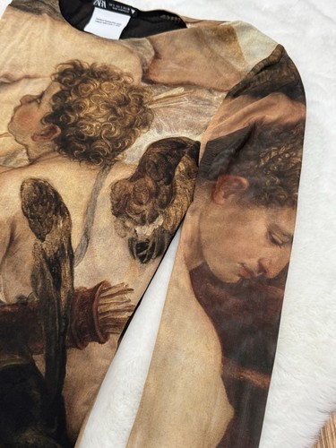 Zara Rare Renaissance Inspired Top Venus And Love Sheer Size S Women - Picture 7 of 23