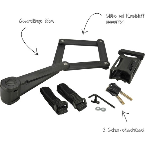 FISCHER Candado Bicicleta E-Bike Candado Plegable Soporte y 2 Llaves de Seguridad - Imagen 3 de 7