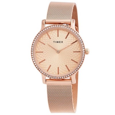 Timex Transcend Quartz Crystal Rose Gold Dial Ladies Watch TW2V52500VQ