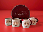 Pottery Barn Holiday Santa Ceramic Mugs, Set of 4 Christmas