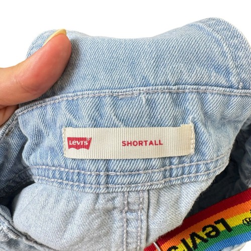 Levi’s 8 Youth Girls Rainbow Light Wash Denim Cut Off Jean Shortalls Overalls - Picture 5 of 7
