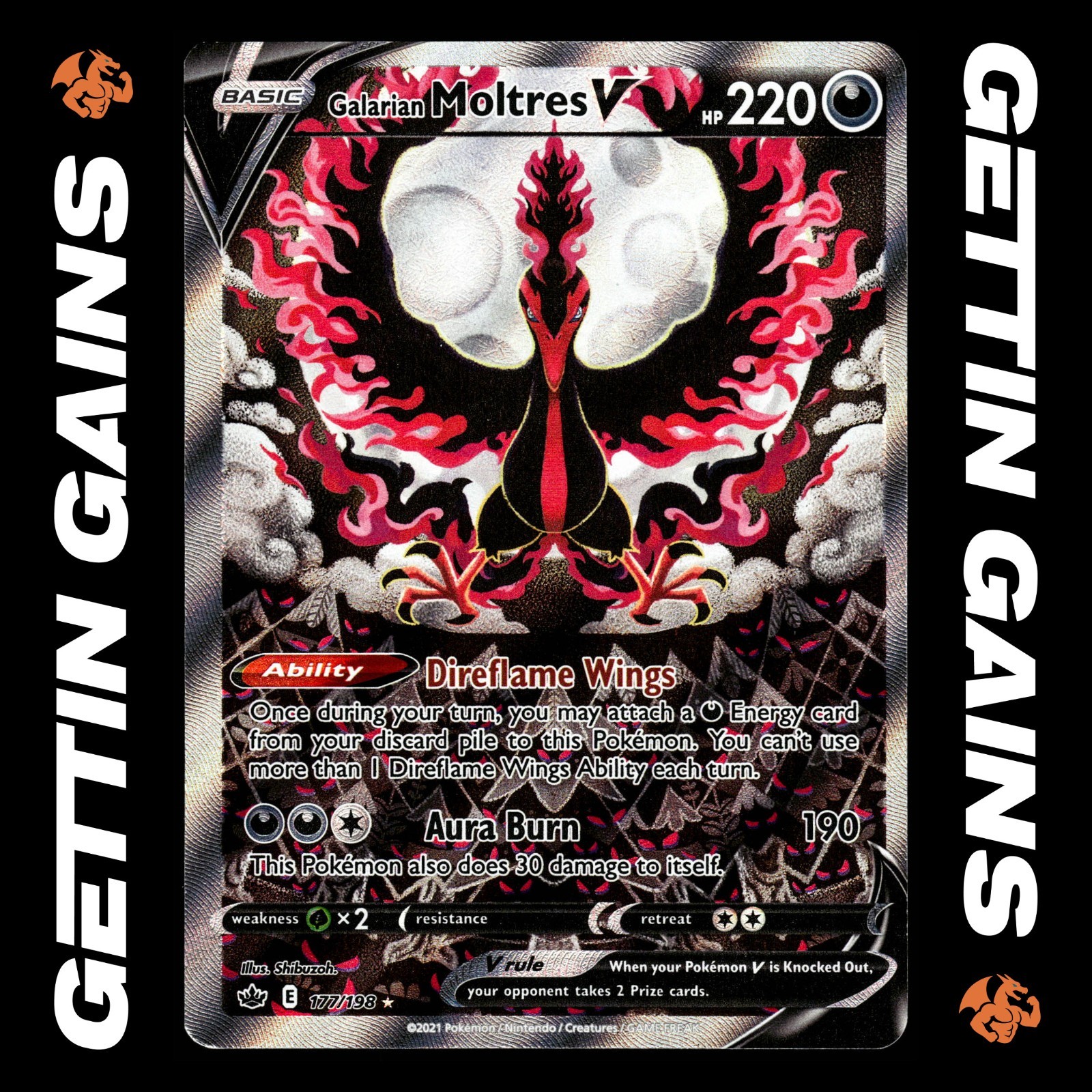 Galarian Moltres V 2021 Sword & Shield: Chilling Reign #177/198