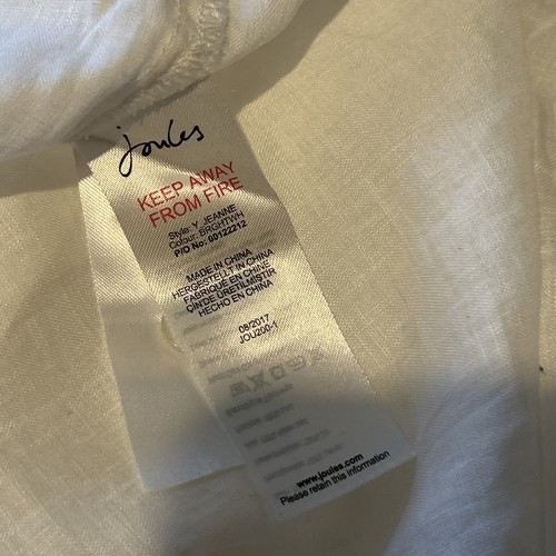 Joules Women’s White 100% Linen Shirt UK10 BNWT - Picture 11 of 11