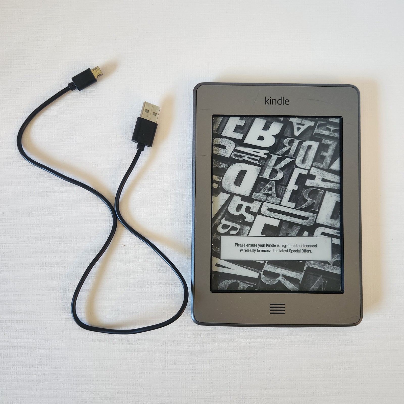 AMAZON Kindle Touch 4th Generation Model #D01200 Wi-Fi 4GB 6 E-Reader +Cord. Available Now for $24.99