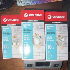 VELCRO Kitchen & Bath Mounting Tape  10 lb White 3/4 in x 10.  Lot of 3