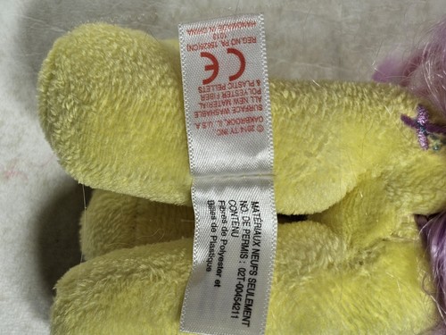 Peluche Hasbro Ty My Little Pony 7 pulgadas amarillo fluttershy con pelo púrpura usado - Imagen 10 de 11