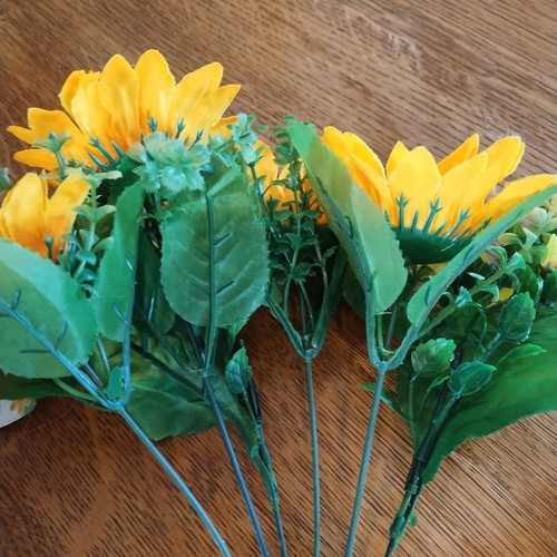 Lot Sunflower Susan Mix Artificial Silk Stem Faux Flowers Bouquet DIY Craft - Picture 10 of 24