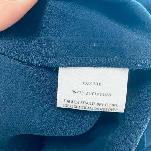 Pantalone Eileen Fisher Navy gamba larga 100% seta - Foto 7 di 7