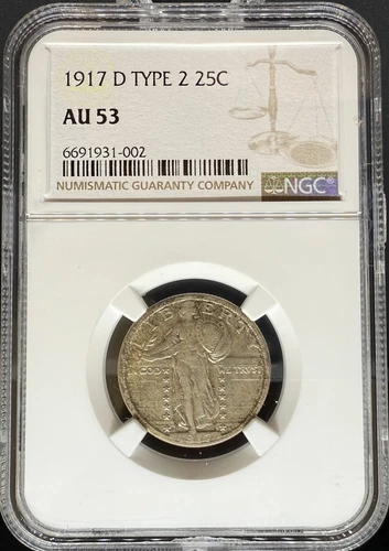1917-D T2 Standing Liberty Quarter AU53 NGC (#PA6691931002)