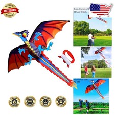 HD New Dragon Kite 62"x55" Ripstop Polyester Easy Beginner Outdoor Fun