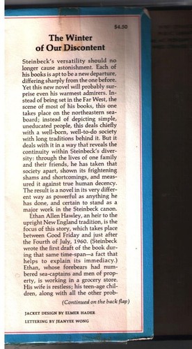 The Winter of Our Discontent by John Steinbeck (1961) First Edition Hardcover - Picture 3 of 5